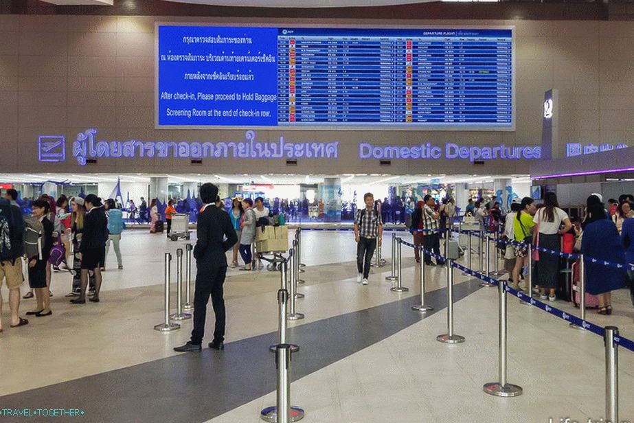 Don Muang repülőtér, indulási zóna, belföldi terminál