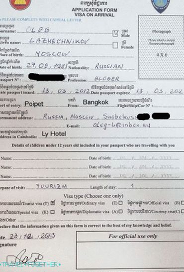 Kérdőív a kambodzsai vízumról
