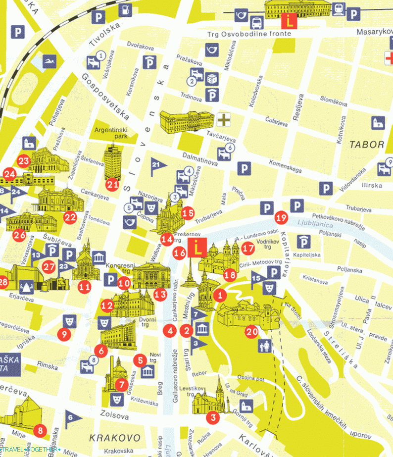 Ljubljana turisztikai térképe