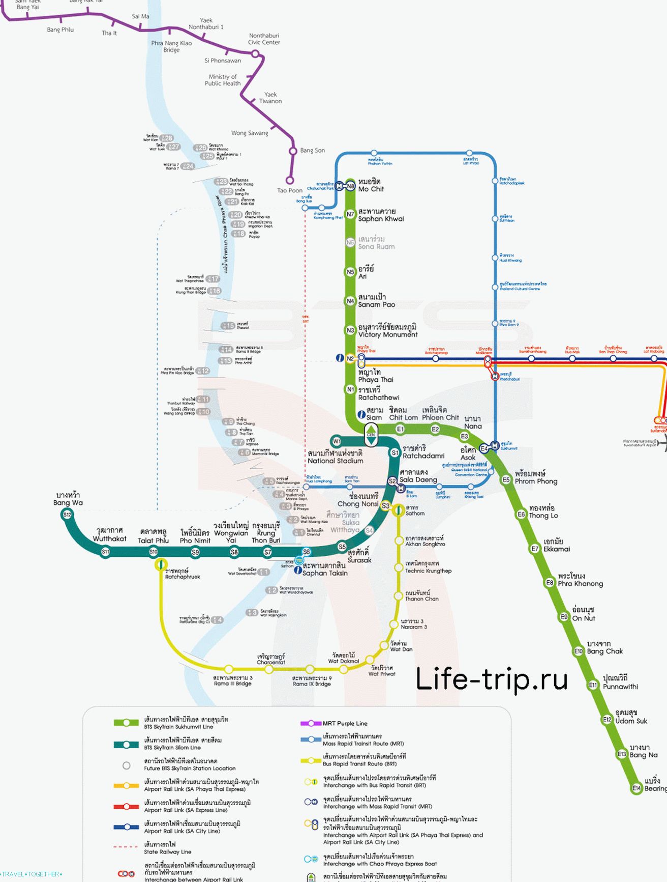 Bangkok metró térképe