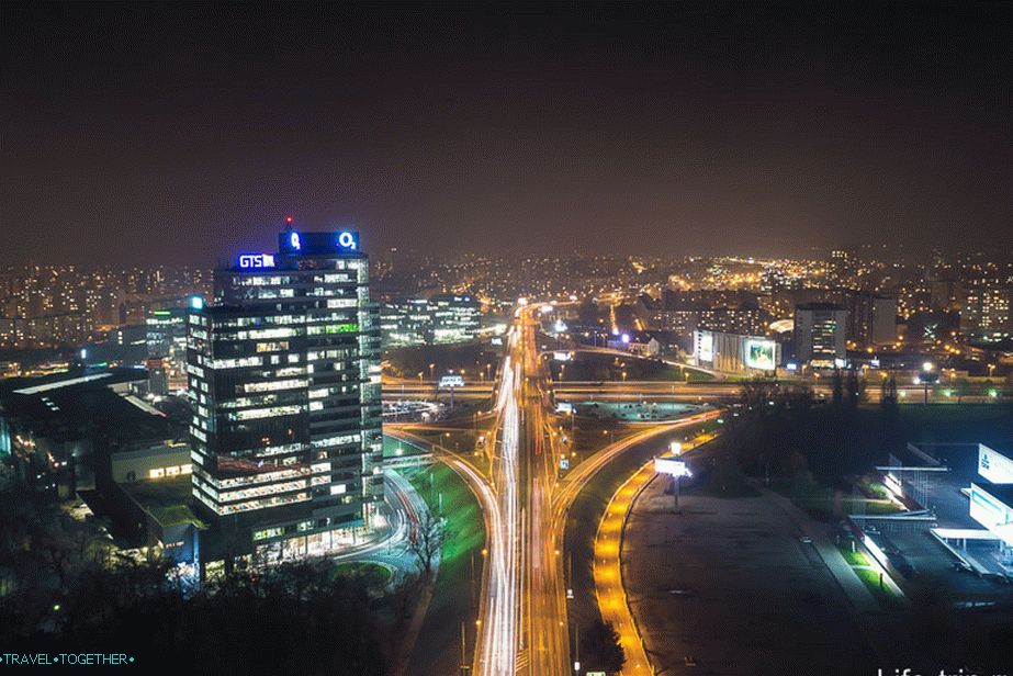 Kilátás a kilátóból a hálószobába Petrzalka