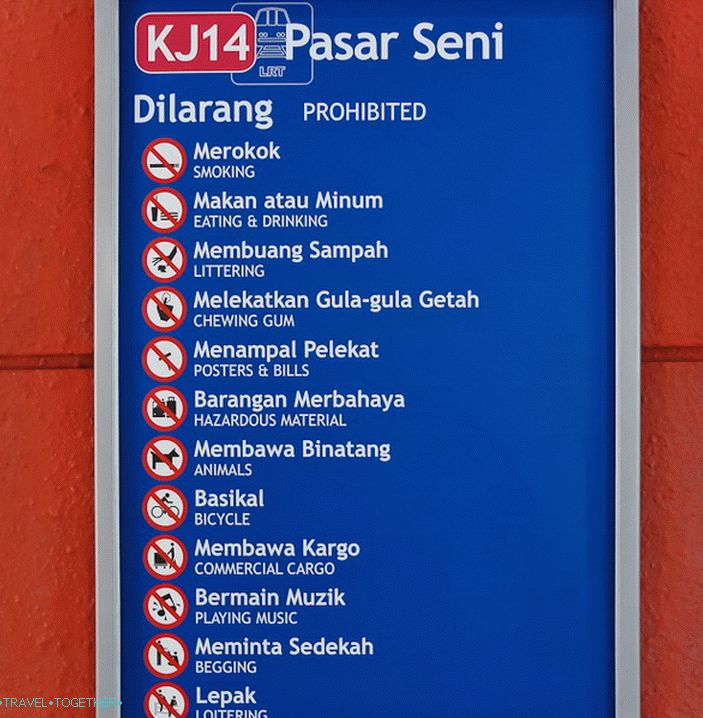 Mi tilos a Kuala Lumpur metróban