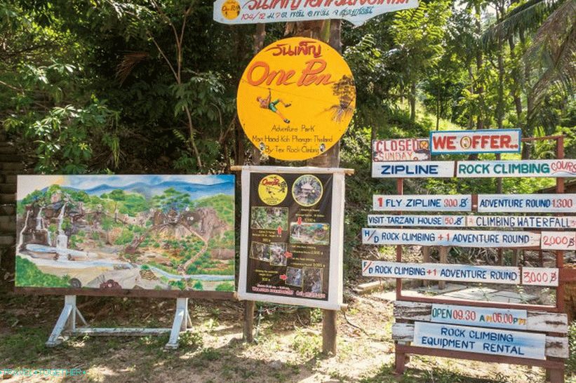 Wang Sai vízesés a Phangan és egy unalmas vidámpark
